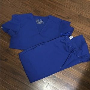 XS royal blue figs scrubs